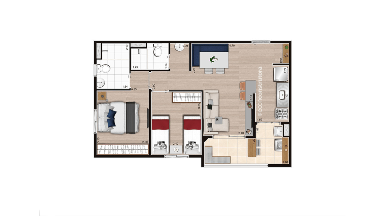 Apartamento à venda com 55m², 2 quartos com vaga - 18