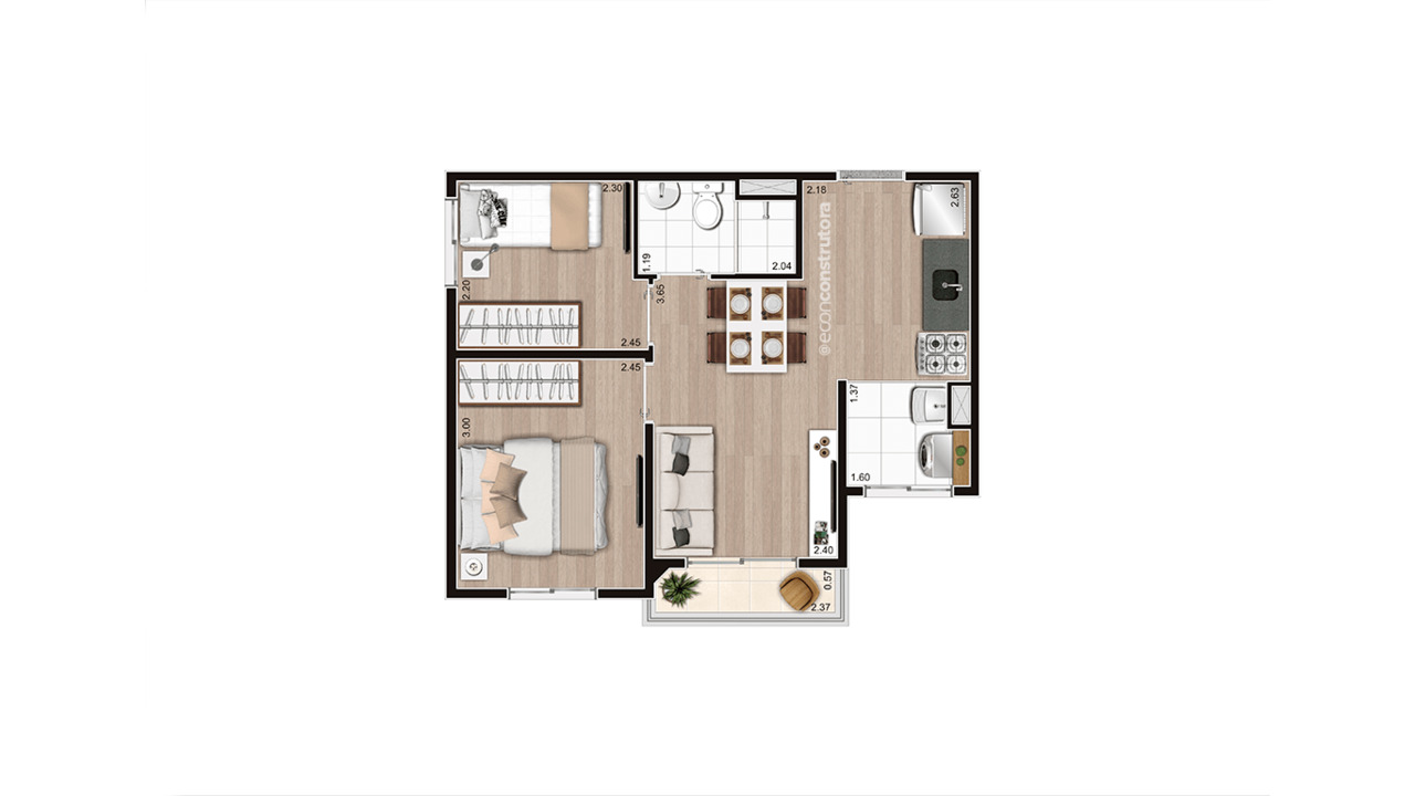 Apartamento à venda com 37m², 2 quartos com vaga - 28