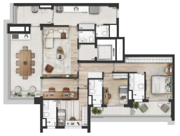 Apartamento à venda com 151m², 3 quartos com vaga - 19