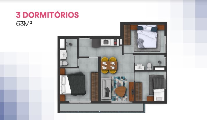 Apartamento à venda com 63m², 3 quartos com vaga - 12