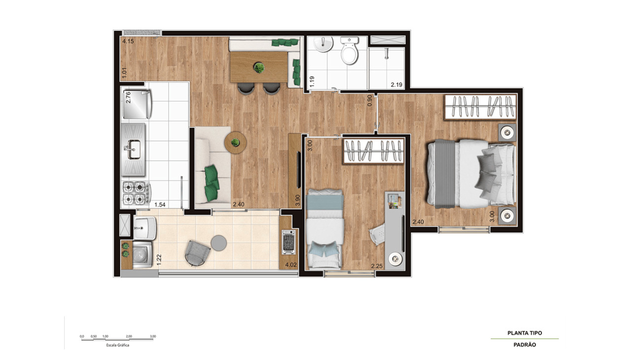 Apartamento à venda com 45m², 2 quartos com vaga - 14