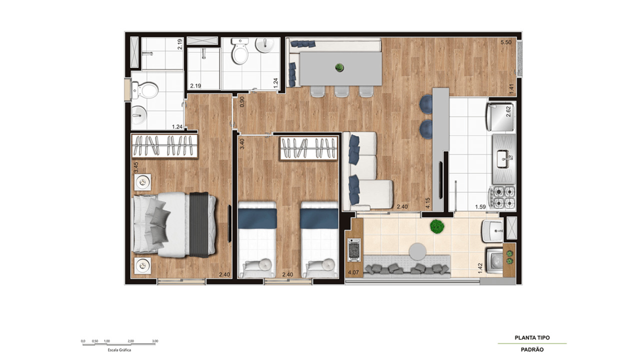 Apartamento à venda com 56m², 2 quartos com vaga - 14