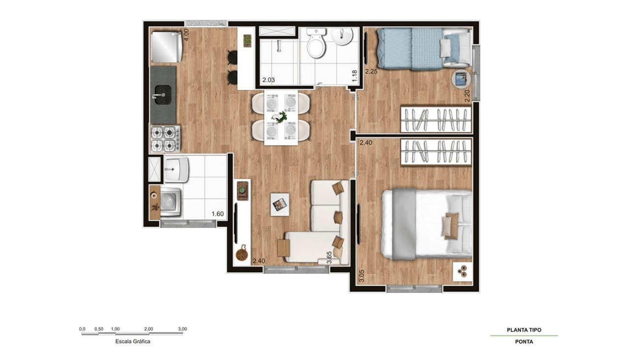 Apartamento à venda com 35m², 2 quartos sem vaga - 12