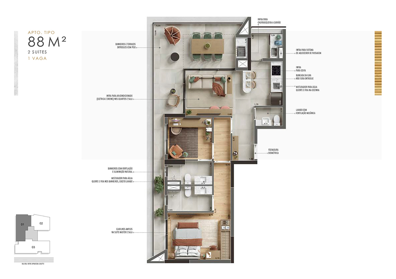 Apartamento à venda com 88m², 2 quartos com vaga - 20