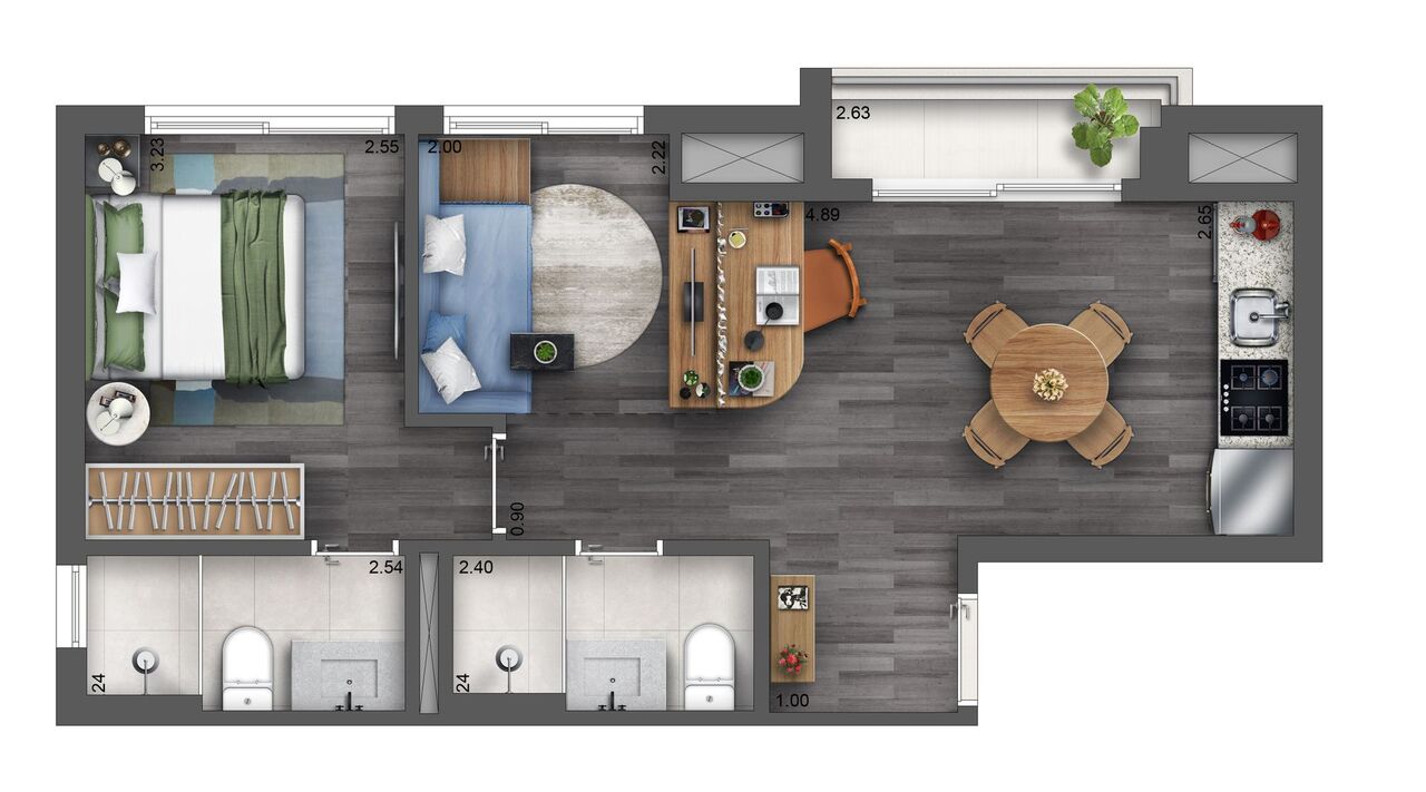 Apartamento à venda com 45m², 2 quartos com vaga - 36