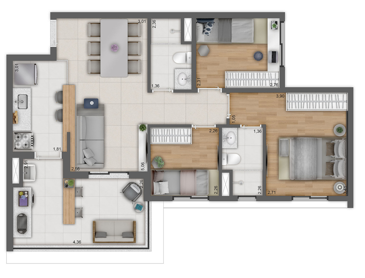 Apartamento à venda com 69m², 3 quartos com vaga - 18