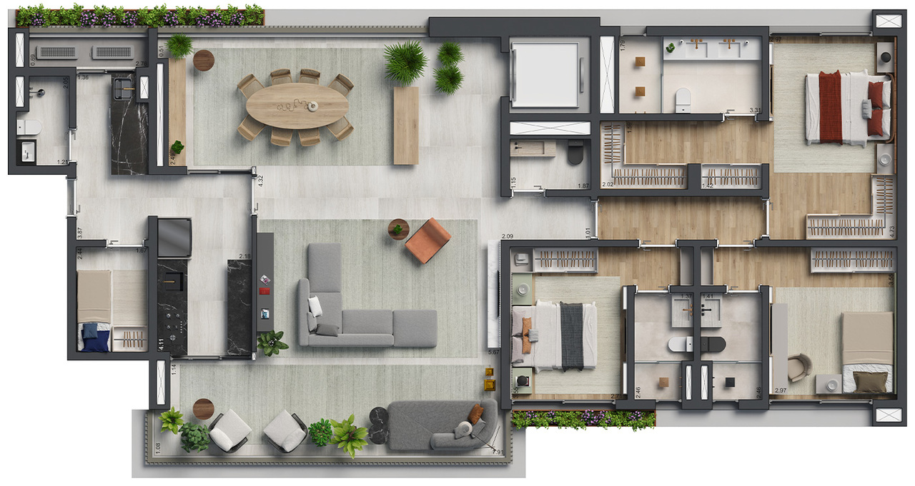 Apartamento à venda com 198m², 3 quartos com vaga - 25