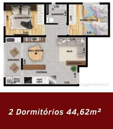 Apartamento à venda com 44m², 2 quartos sem vaga - 17