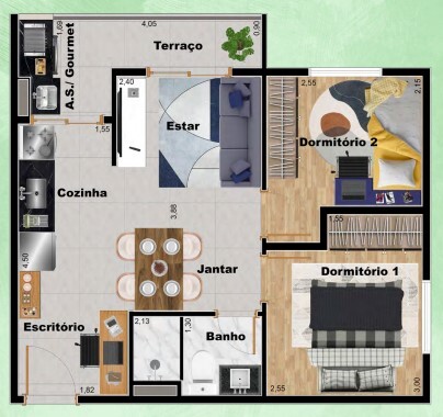 Apartamento à venda com 44m², 2 quartos sem vaga - 29