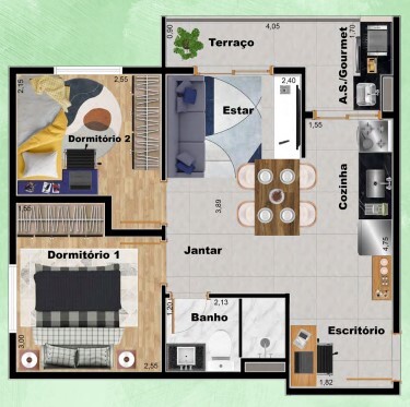 Apartamento à venda com 44m², 2 quartos sem vaga - 30