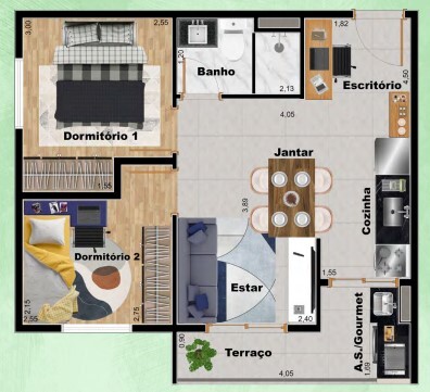 Apartamento à venda com 44m², 2 quartos sem vaga - 31