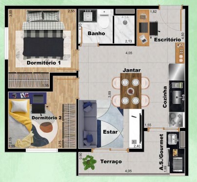 Apartamento à venda com 44m², 2 quartos sem vaga - 32