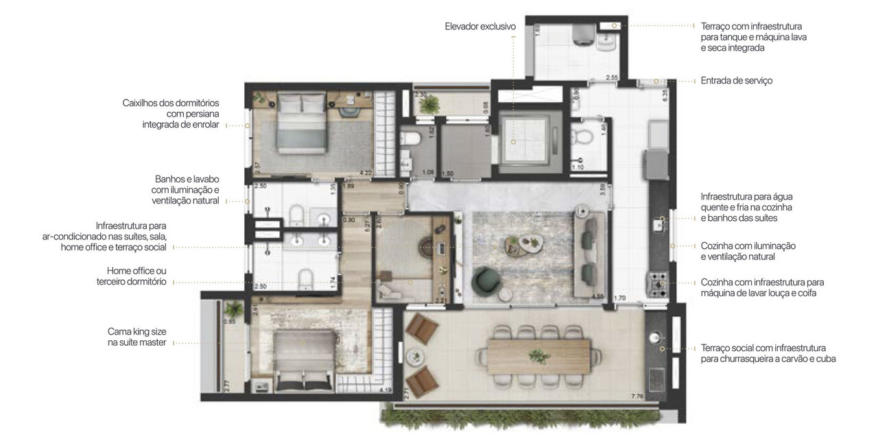 Apartamento à venda com 129m², 2 quartos com vaga - 23