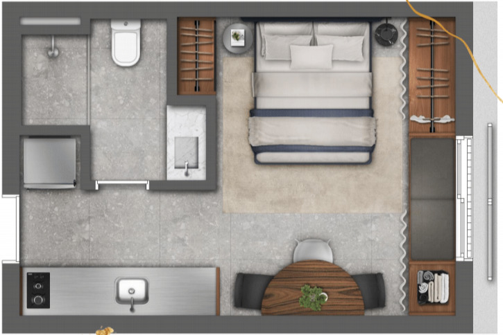Studio à venda com 24m², 0 quartos sem vaga - 16