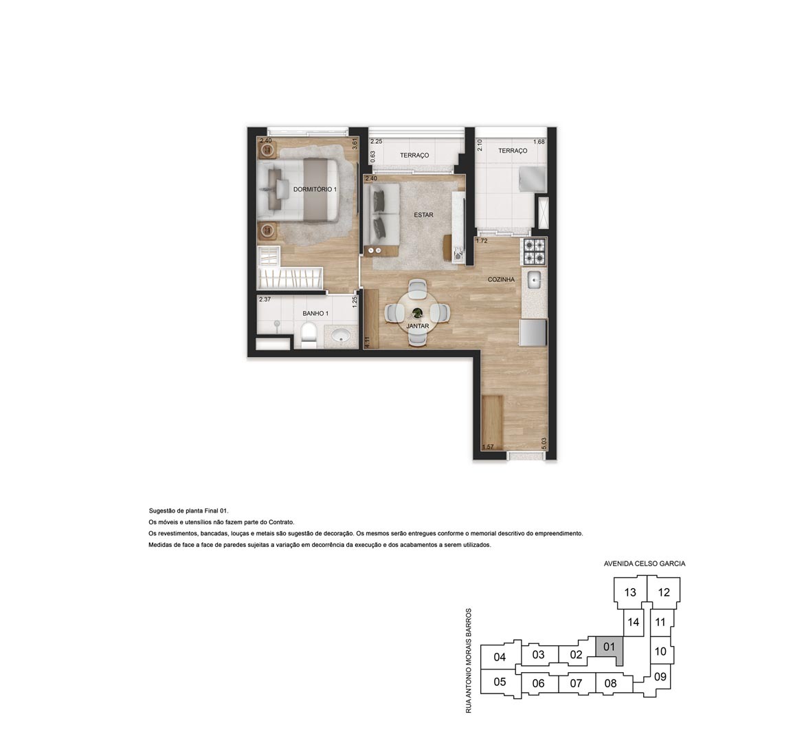 Apartamento à venda com 38m², 1 quarto sem vaga - 23