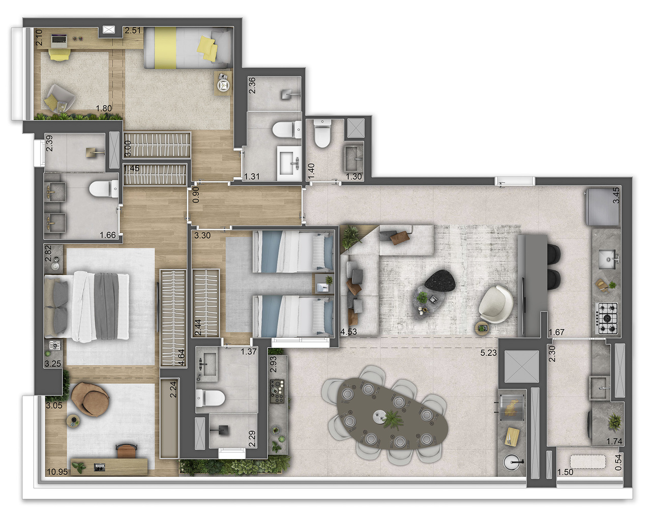 Apartamento à venda com 118m², 3 quartos com vaga - 23