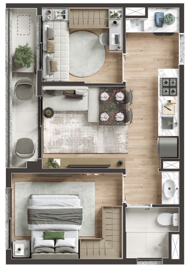 Apartamento à venda com 38m², 2 quartos sem vaga - 23