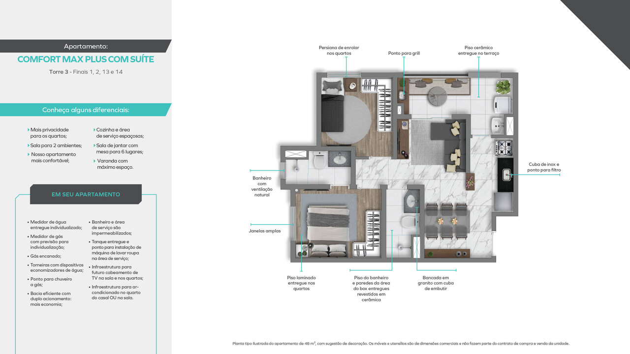 Apartamento à venda com 46m², 2 quartos com vaga - 16