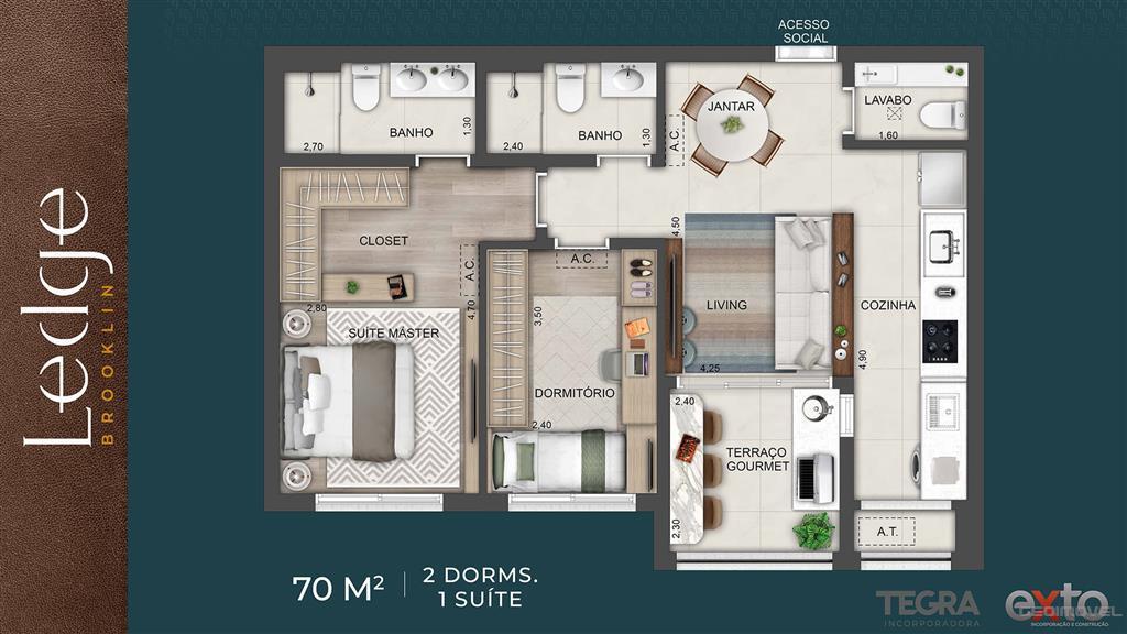 Apartamento à venda com 70m², 2 quartos com vaga - 23