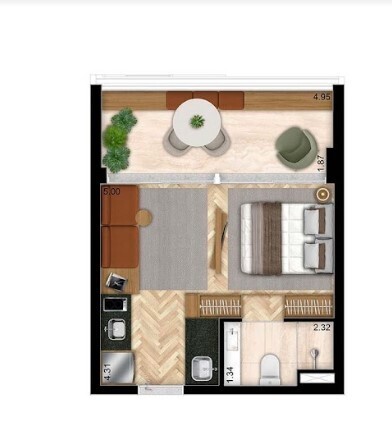 Studio à venda com 36m², 0 quartos com vaga - 23