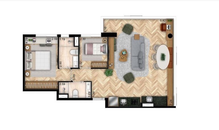 Apartamento à venda com 78m², 2 quartos com vaga - 22