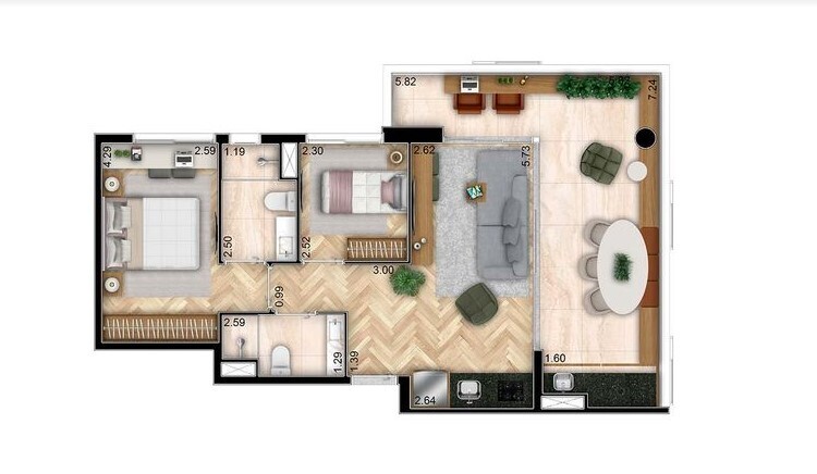 Apartamento à venda com 78m², 2 quartos com vaga - 23