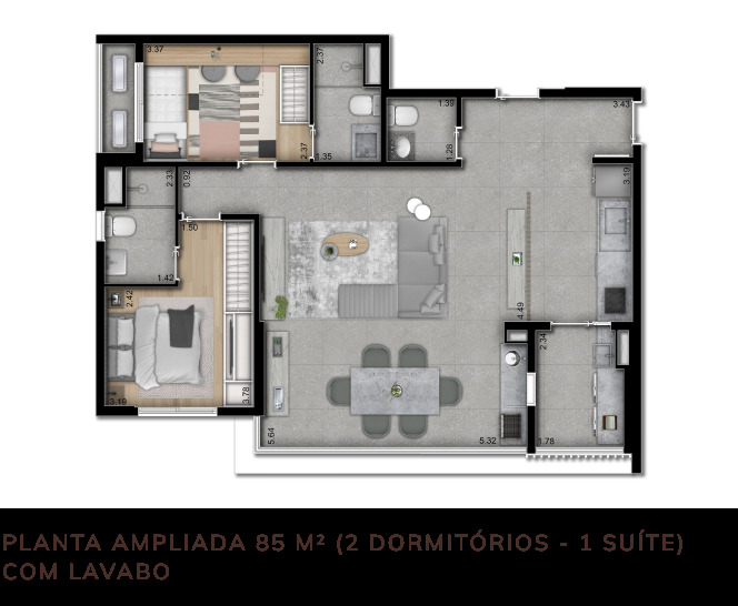 Apartamento à venda com 85m², 3 quartos com vaga - 17