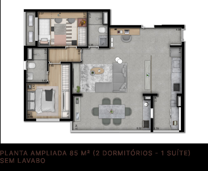 Apartamento à venda com 85m², 3 quartos com vaga - 18