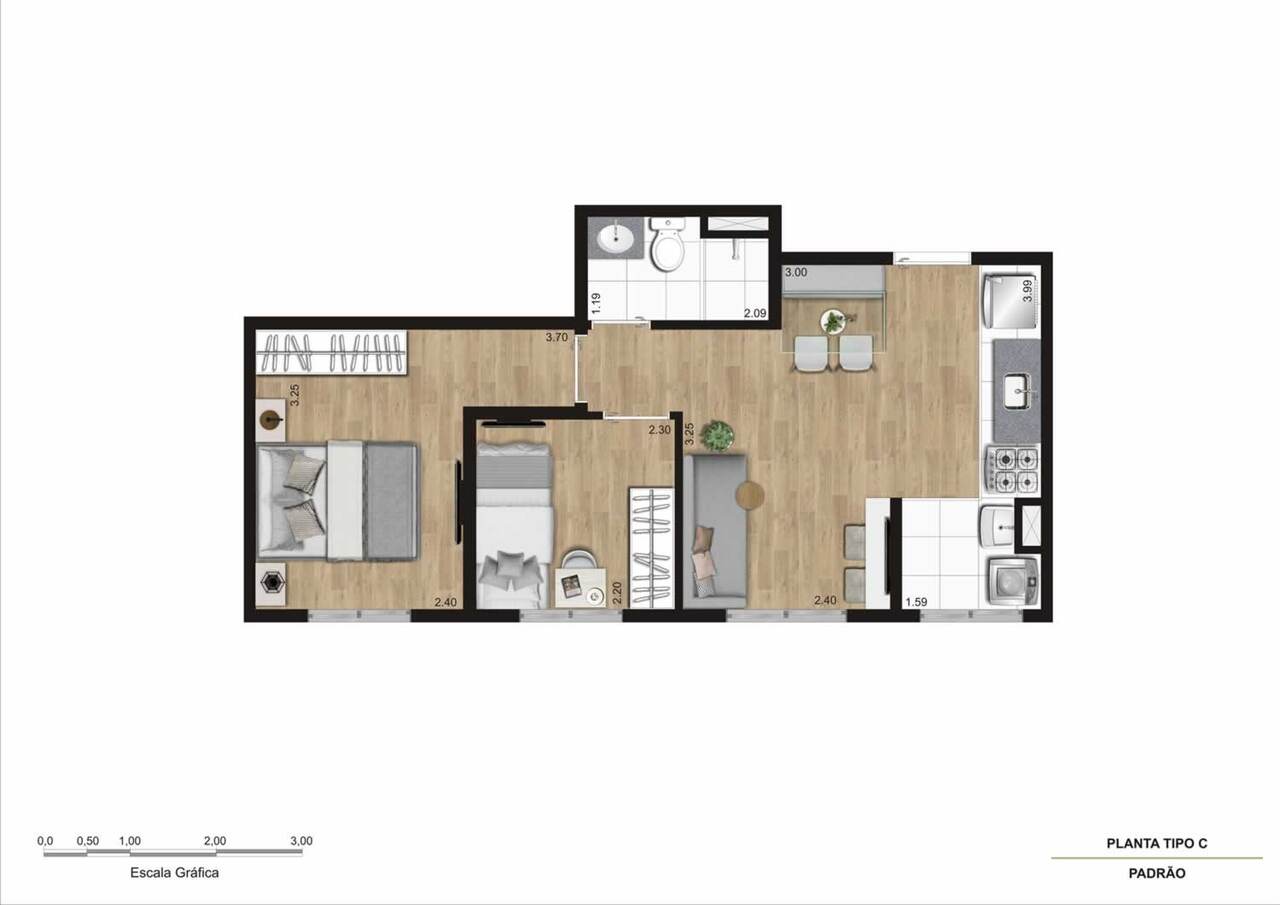 Apartamento à venda com 41m², 2 quartos com vaga - 21