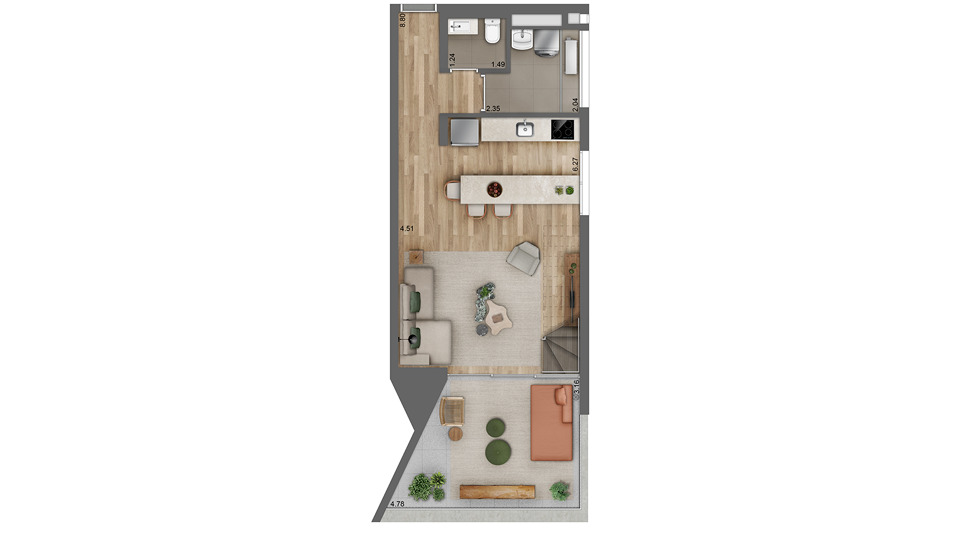Apartamento à venda com 79m², 1 quarto com vaga - 21