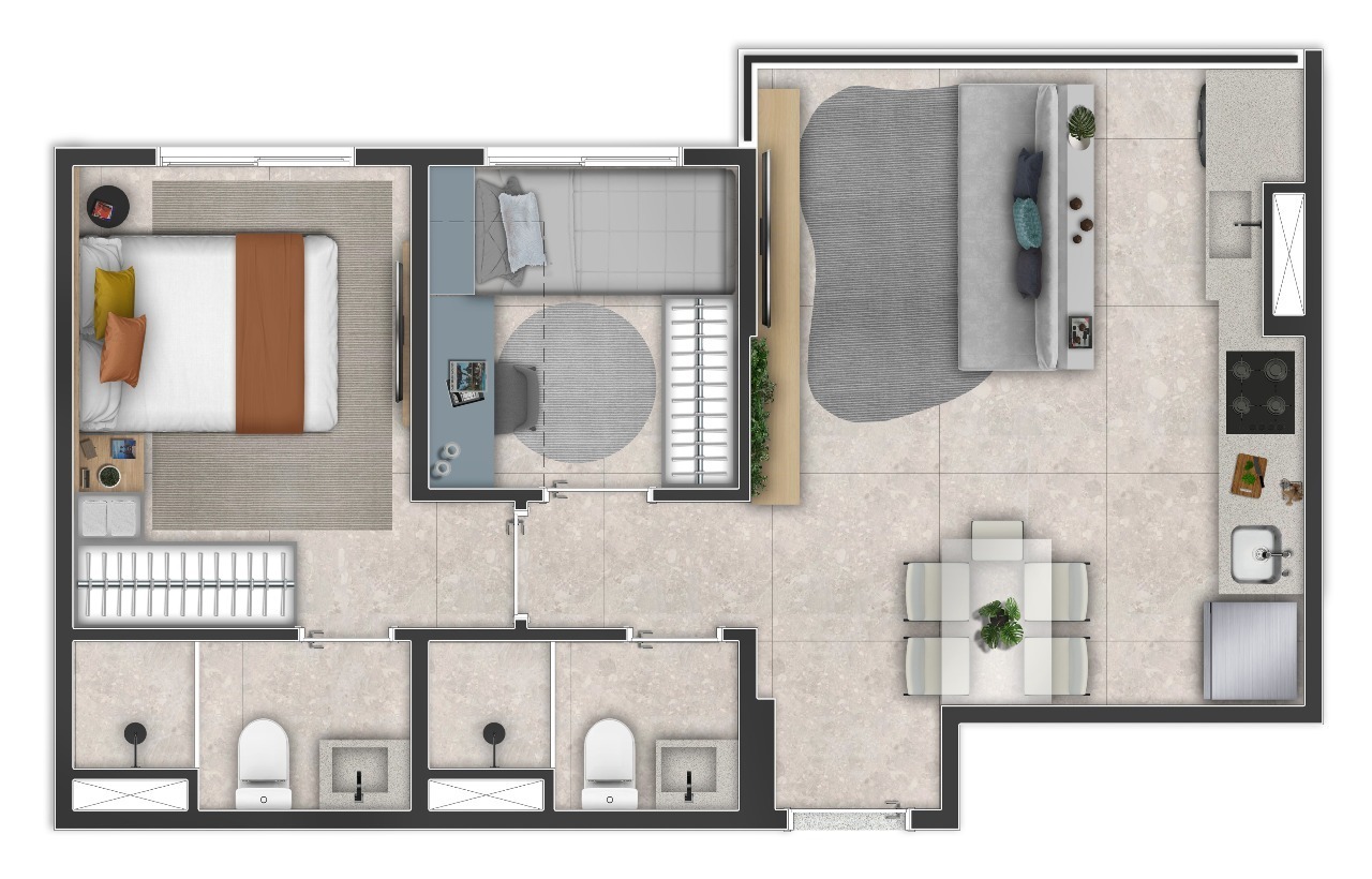 Apartamento à venda com 44m², 2 quartos sem vaga - 29