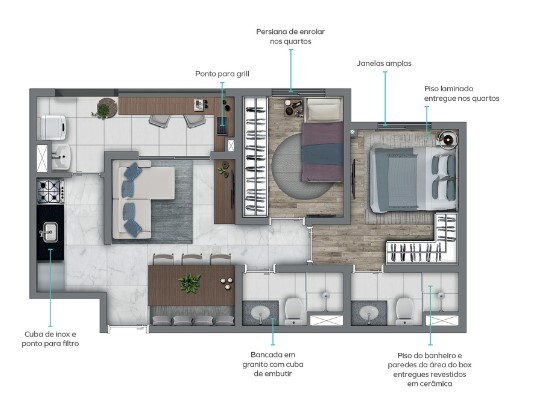 Apartamento à venda com 45m², 2 quartos com vaga - 17