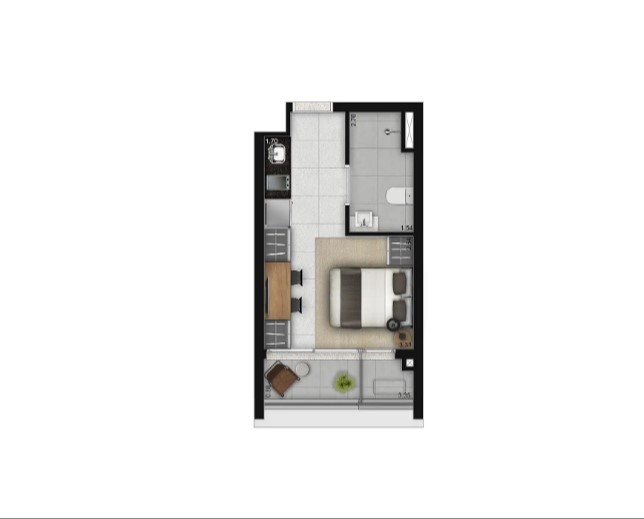 Studio à venda com 25m², 0 quartos sem vaga - 21