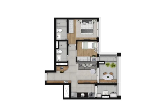 Apartamento à venda com 61m², 2 quartos com vaga - 21