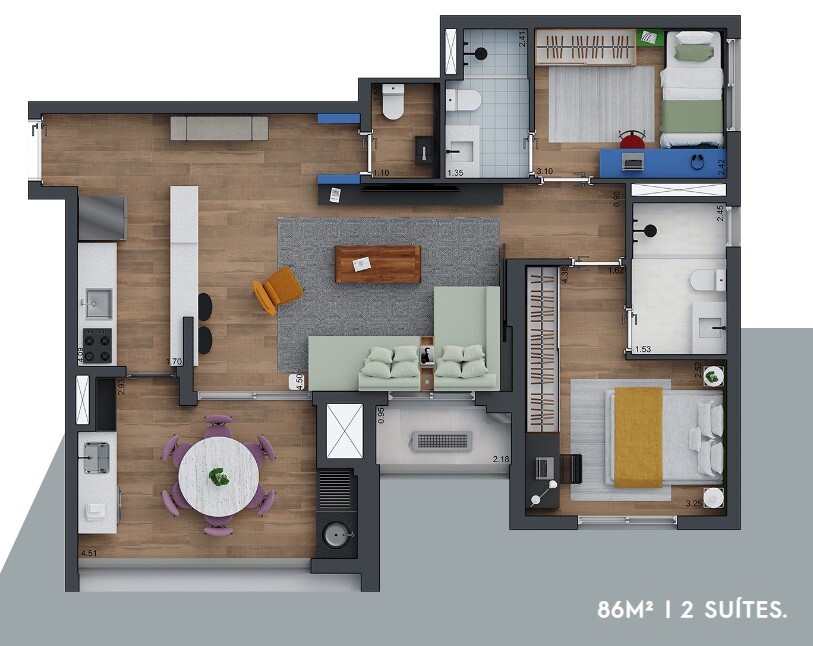 Apartamento à venda com 86m², 2 quartos com vaga - 18