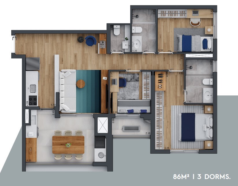 Apartamento à venda com 86m², 2 quartos com vaga - 19