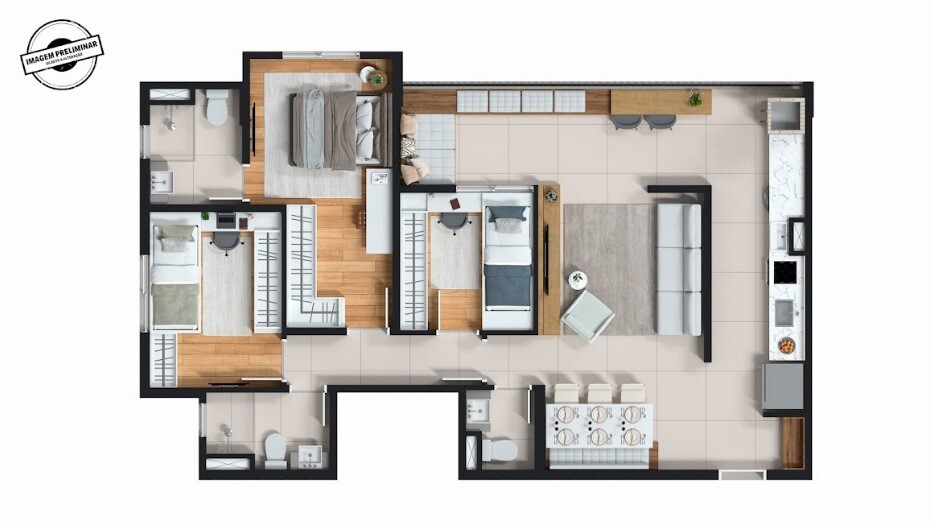 Apartamento à venda com 85m², 3 quartos com vaga - 19