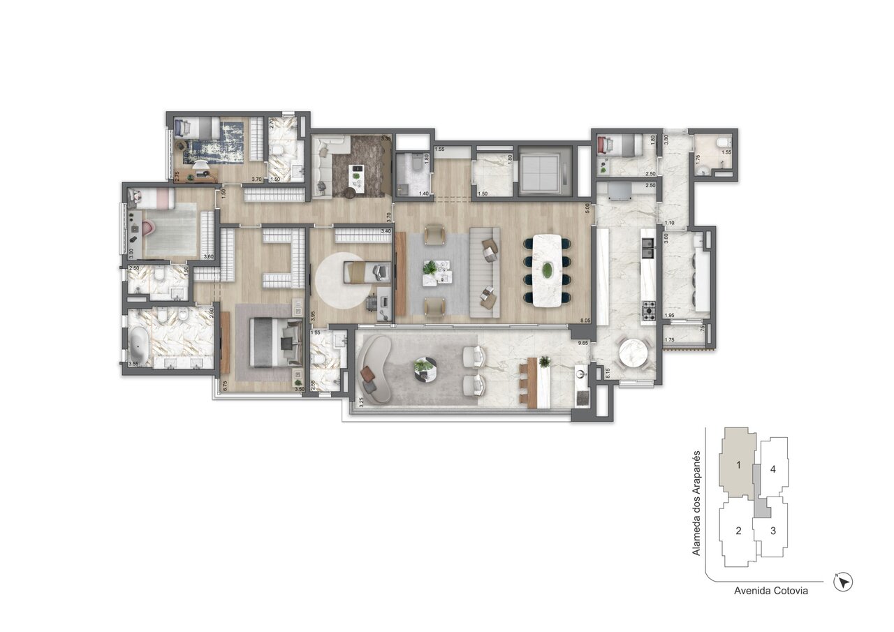 Apartamento à venda com 253m², 4 quartos com vaga - 19