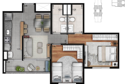 Apartamento à venda com 61m², 2 quartos com vaga - 18