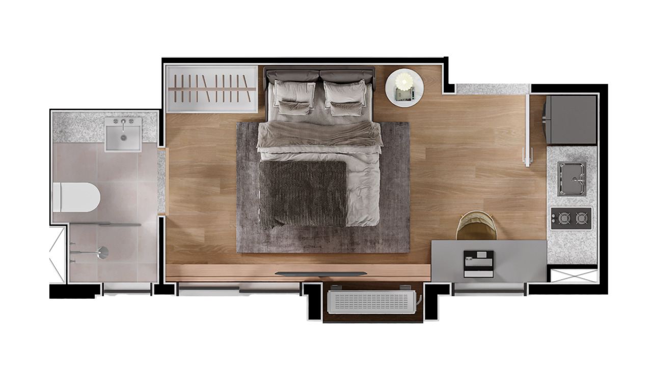 Studio à venda com 17m², 0 quartos sem vaga - 33