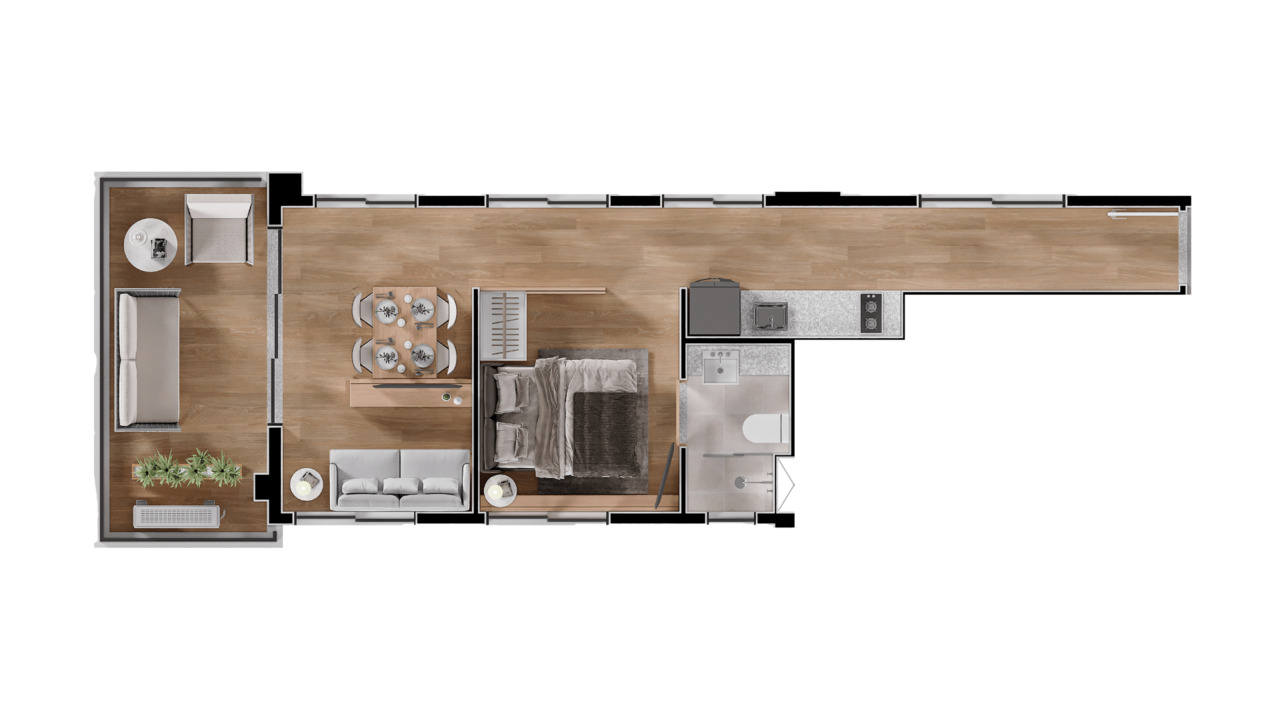 Apartamento à venda com 42m², 1 quarto sem vaga - 33