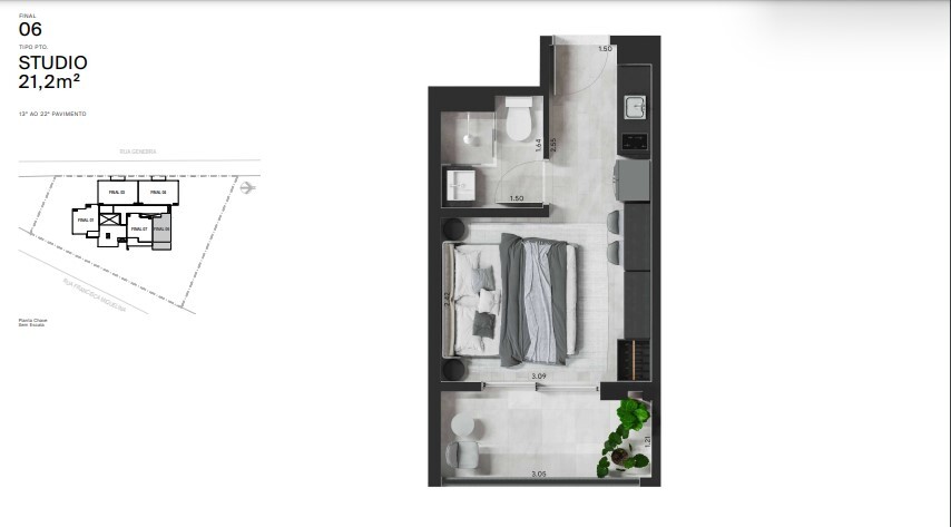 Studio à venda com 21m², 0 quartos sem vaga - 17