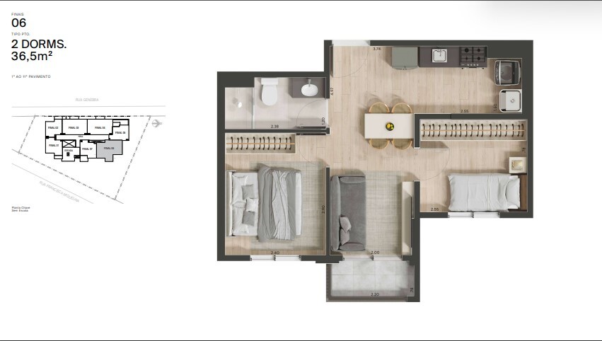 Apartamento à venda com 36m², 2 quartos sem vaga - 17