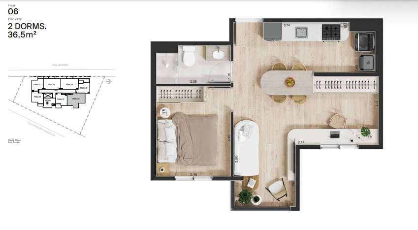 Apartamento à venda com 36m², 2 quartos sem vaga - 18