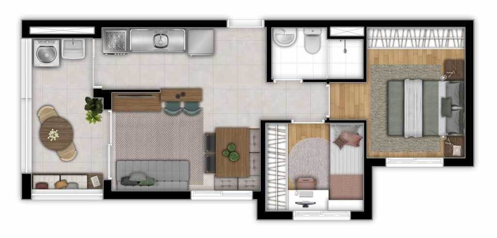 Apartamento à venda com 47m², 2 quartos com vaga - 25