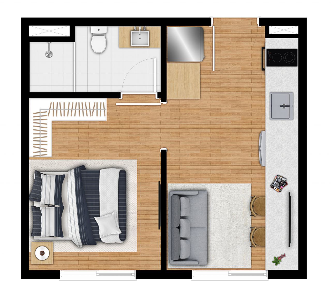 Apartamento à venda com 29m², 1 quarto sem vaga - 12