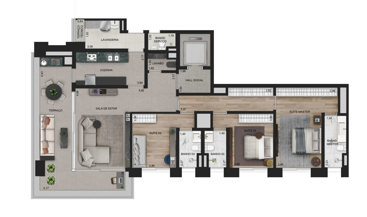 Apartamento à venda com 155m², 3 quartos com vaga - 16