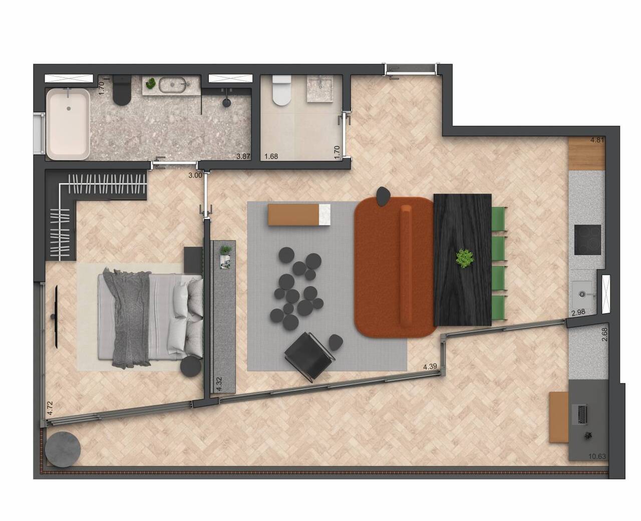 Apartamento à venda com 88m², 1 quarto com vaga - 15