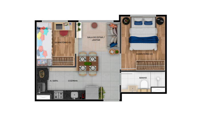 Apartamento à venda com 32m², 2 quartos sem vaga - 16