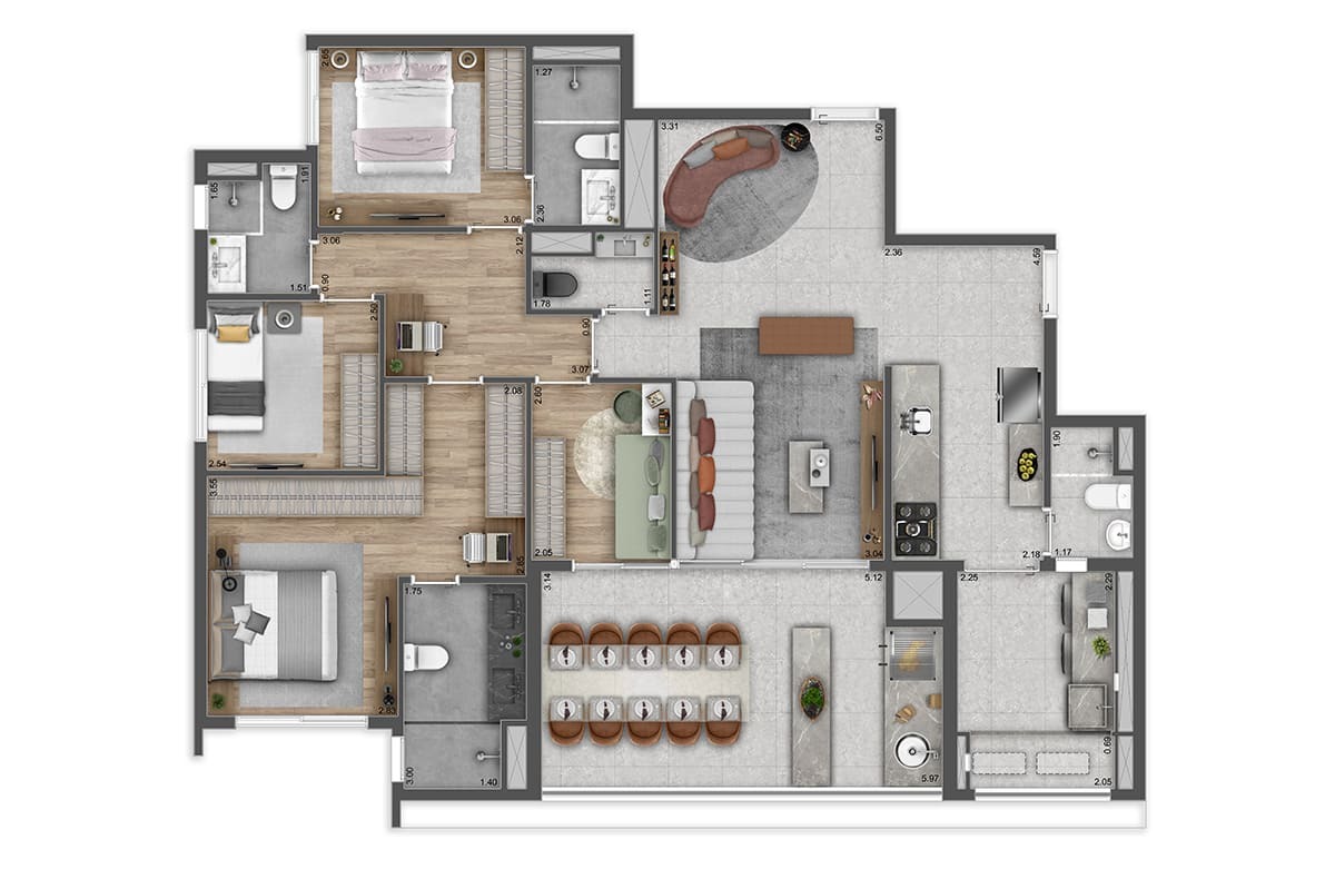 Apartamento à venda com 132m², 4 quartos com vaga - 24